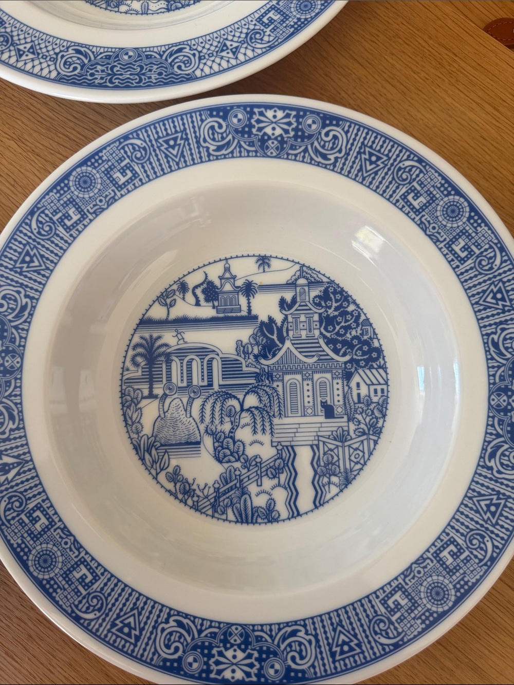 Set of 4 Blue & White Ceramic Soup Bowls with Whimsical Designs - Picture 7 of 13
